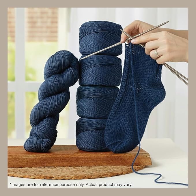 KnitPro Symfonie Hand Dyed Yarn | Extra Fine Merino Wool & Polyamide Blend for Knitting & Crocheting, Fingering Weight, Oeko-TEX Certified 400m, 100g Skein | Terra Semi-Solid Jodhpur Blue