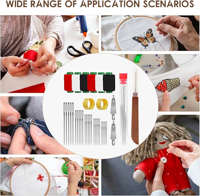 37Pcs Sewing Tool Set, 37Pcs/Set Needles Thread Hand Repair Tools Portable DIY Hand Made Craft Set Sewing Working Kit for Beginners, Professional DIY Lovers