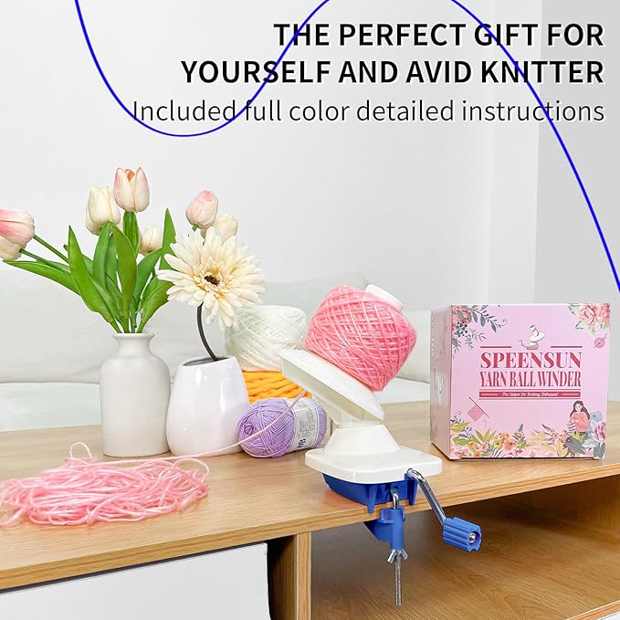 SPEENSUN Yarn Winder for Crocheting, Yarn Spinner, 3.5 OZ Easy-to-Install and Efficiently Yarns Cake Winder with Lower Noise for Yarns Below Size 5, Best for Crochet and Knitting Lover