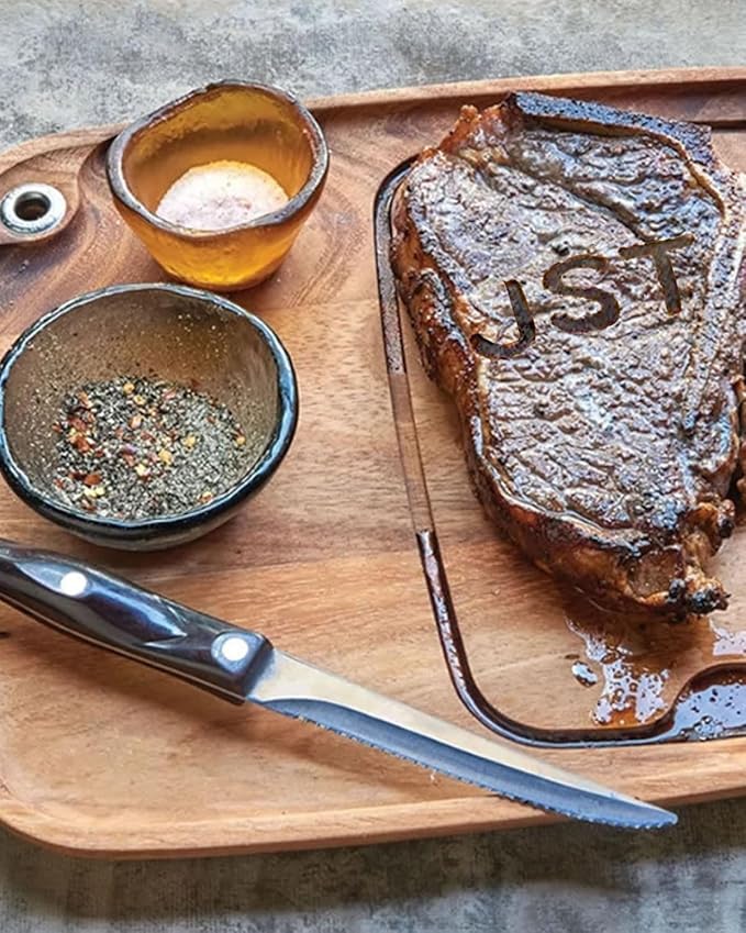 AIMOADO 1" 10 Pcs Number Branding Iron for Wood, Hats, Leather, Food - for Woodworking, BBQ, Steak, Personalized Gifts - with Wooden Box & 2 Handles (1" Number 0-9)