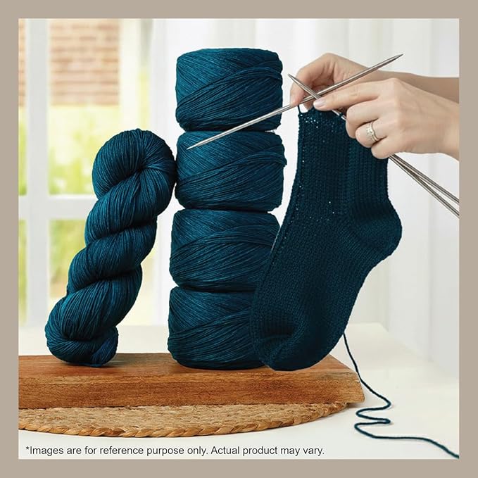 KnitPro Symfonie Hand Dyed Yarn | Extra Fine Merino Wool & Polyamide Blend for Knitting & Crocheting, Fingering Weight, Oeko-TEX Certified 400m, 100g Skein | Terra Semi-Solid Peacock Green