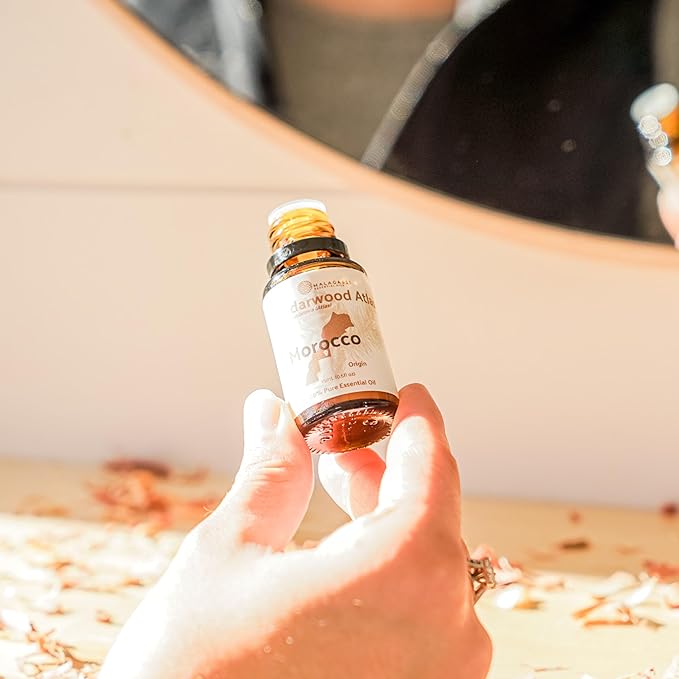 Nature Packaged Cedarwood Atlas Essential Oil - Direct from Morocco Forests - Steam Distilled - Cedro del Atlas for Aromatherapy, Massage, Diffuser, DIY Candle and Soap Making - 8oz