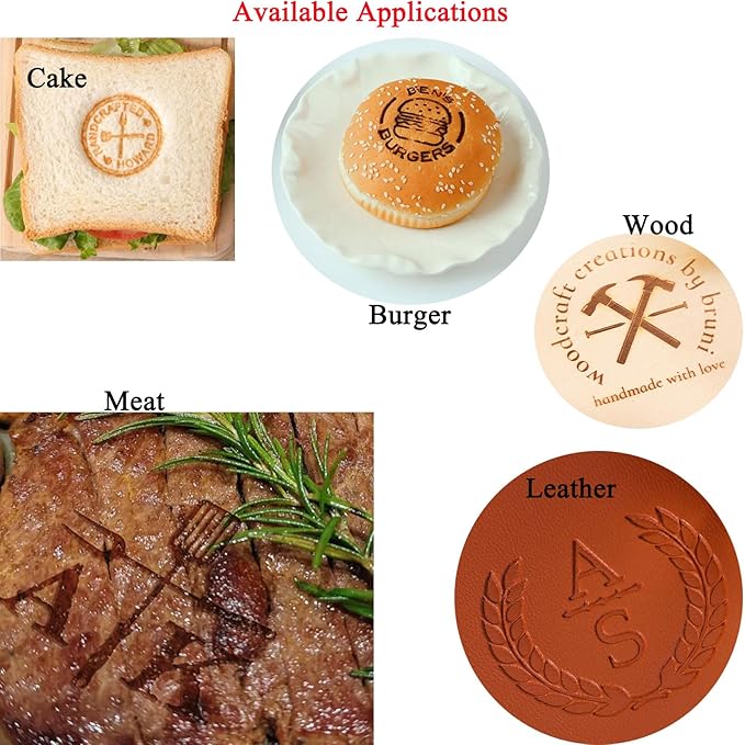 RORANY Personalized Branding Iron with Metal, Handmade Burning Tool for Craftsmen, Customized Logo Stamp for Wood, Leather, BBQ, Bread, Burger, Meat, Wedding Gift for Handcraft Lover