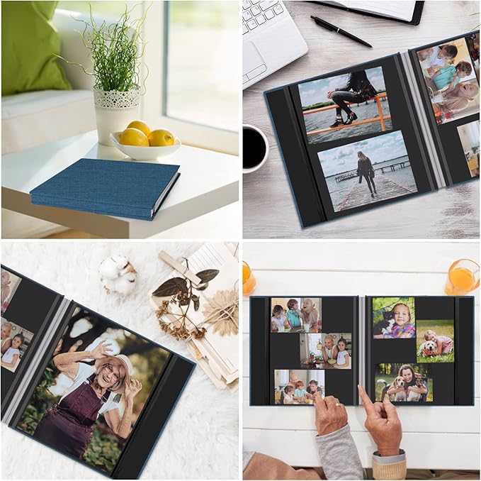 Zesthouse Photo Album Self Adhesive Pages, 60 Pages Magnetic Scrapbook Albums with Sticky Page, Photos Album Holds 8x10 & 5X7 & 4x6 & 6x8 & 3x5, Large Picture Book Ideal Gift for Family Wedding Baby