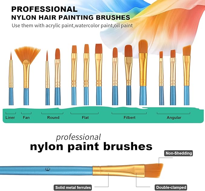 54 Pieces Watercolor Paint Set with Tabletop Easel, Complete Starter Painting Art Supplies with Watercolor Paints, Canvases, Sketch Pads, Brushes and Palette for Beginners Young Artists and Adults