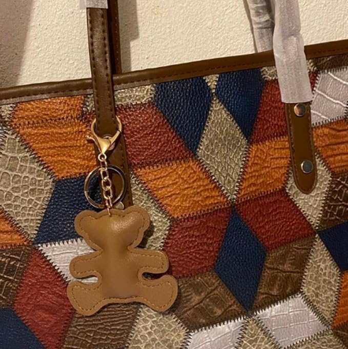 Bear Keychain For Women, Leather Unisex Couple Set Cartoon Used For Wallets And Handbags Charm Gift Accessories