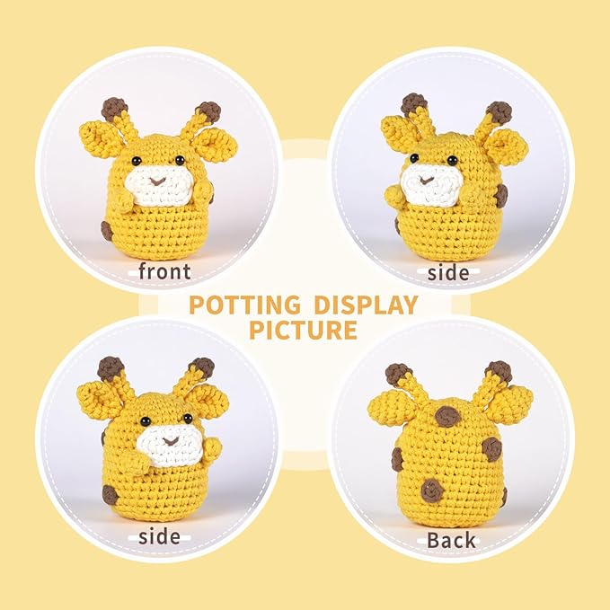 Utook Crochet Kit for Beginners,Crochet Starter Kits,Crochet Kits for Beginners Adults and Children, with Instructional Videos and Paper Tutorials, Handmade Crafts, Holiday Gifts (Giraffe)