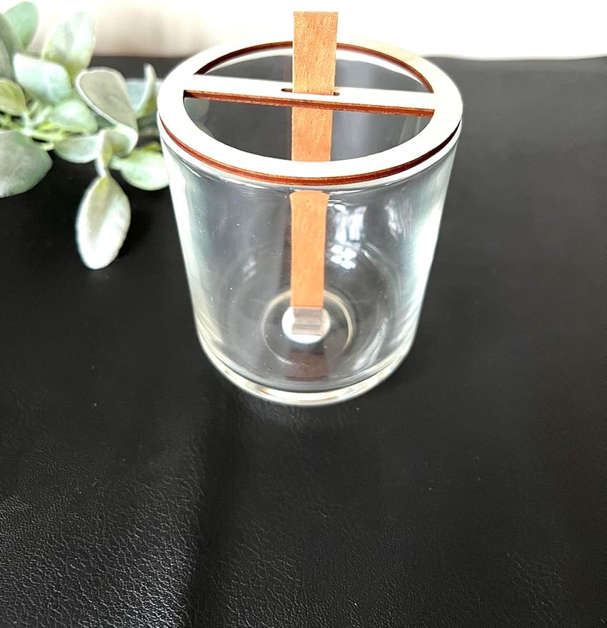Wooden wick holder, Wick Centering Tool for Single Wooden Wick Candle, 1-Wooden Wick Stabilizer, Wooden Wick Holder, Wick Stabilizer for Candle Making (3.5")