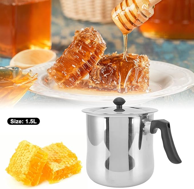 Candle Making Wax Pot, Stainless Steel Wax Cup Candle Making Pouring Pot Wax Melting Pot for Soy Wax Candle Soap Making DIY Crafts(1.5L)