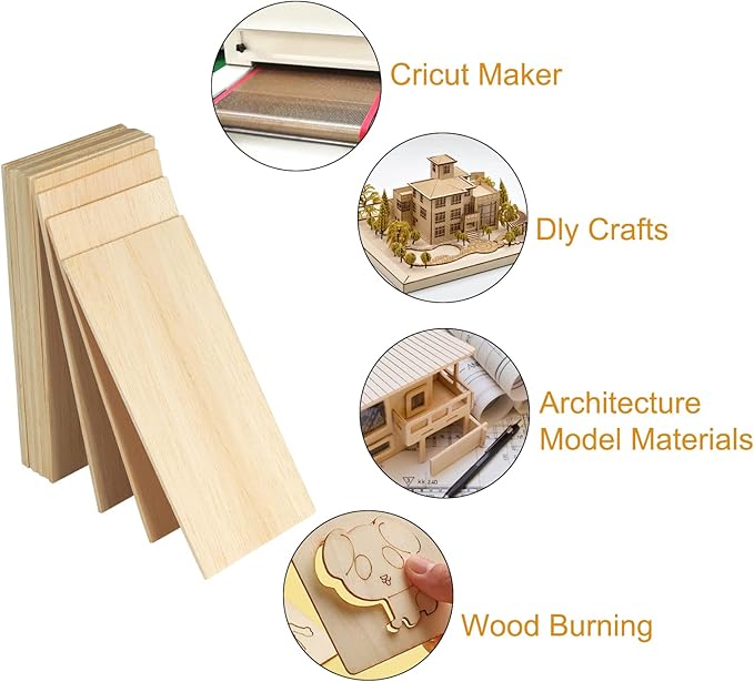 6 Pack Basswood Sheets for Crafts - 12 x 16 x 1/8 Inch - 3mm Thick Large Plywood Sheets Unfinished Bass Wood Boards for Laser Cutting, Wood Burning (12 x 16 x 1/8 inch (6 Pack))