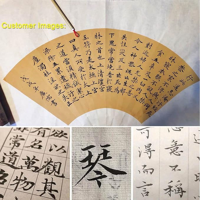 Qi Ming Wen Fang Chinese Brush, Chinese Calligraphy Brush for Small Regular Script 1.5-3cm, Weasel Hair calligraphy Brush for Chinese & Japanese Kanji, Small 2pcs Set (QingSu S 2/PK)