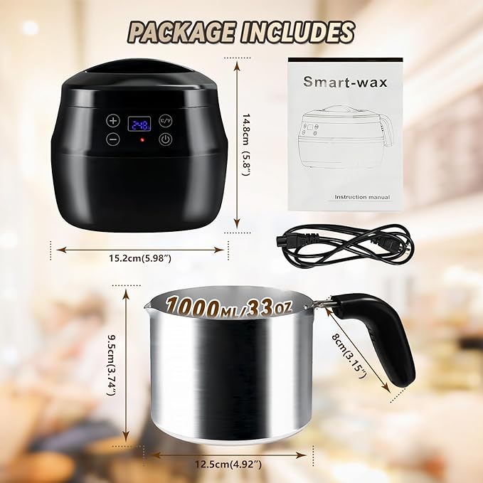TCFUNDY Candle Wax Melter Making Pot, 1L Electric Candle Maker 200W, with Digital Temperature Display, with Aluminum Pour Pot