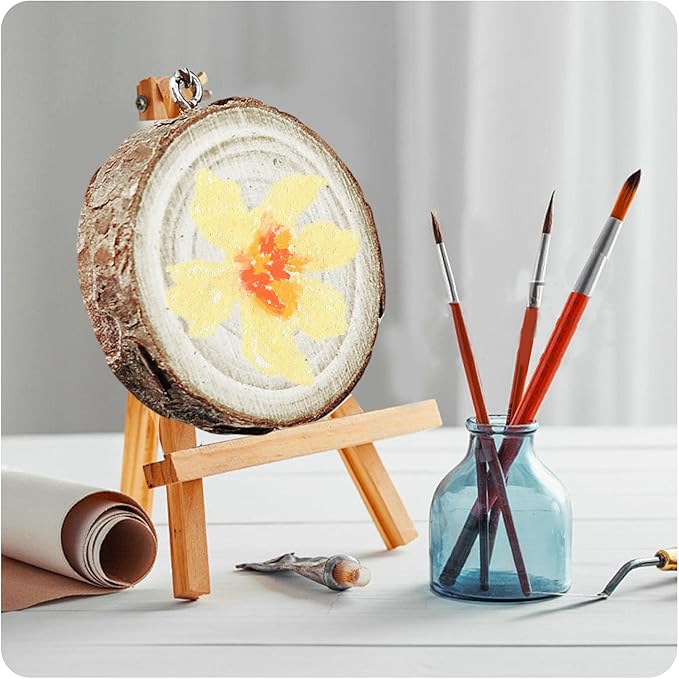 pson 20Pcs 3.5CM Wooden Round Keychain Blanks, Unfinished Smooth Wood Slices with Pre-Drilled Holes & Metal Key Rings for DIY Personalized Crafts, Ornaments & Decoration