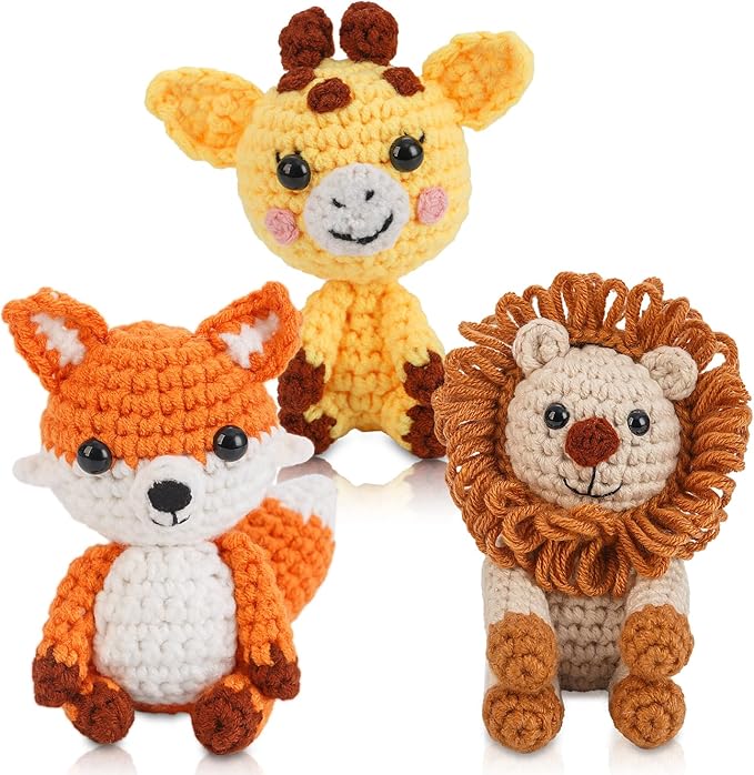 Crochet Kit for Beginners Crochet Animal Kit Crafts for Adults with Step by Step Video Tutorial Hobbies for Women Crochet kit Crochet Animals Beginner Crochet kit DIY Knitting Supplies