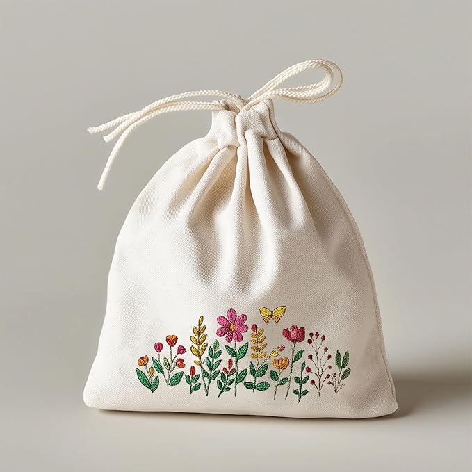 ORIGACH 4 Sheets 12 Pcs Water Soluble Embroidery Patterns Stabilizers - Pre-Printed Wildflowers & Flowering Shrubs Designs - Stick & Stitch Embroidery Paper for Hand Sewing Lovers