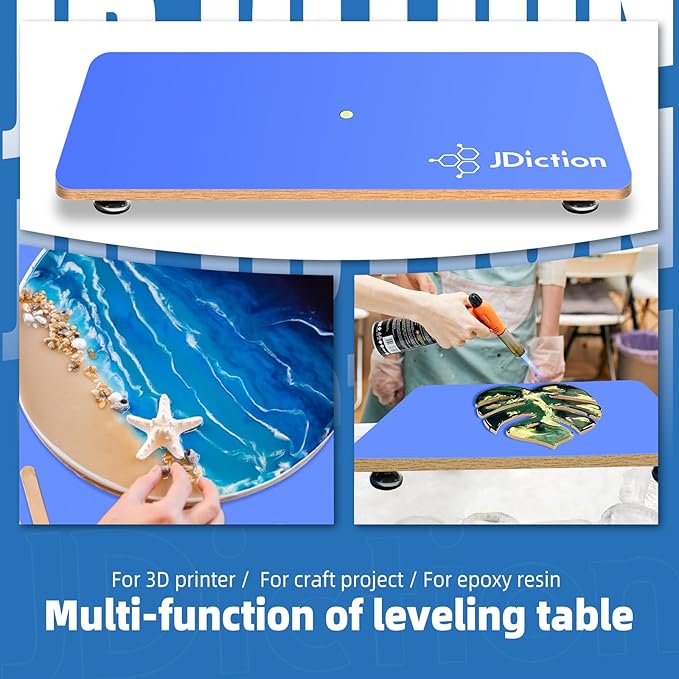 Resin Leveling Table for Epoxy - 16''x 12'' Resin Leveling Board Nonstick Surface, Adjustable Height & Angle Feet, Multipurpose No Installation Required Board for Crafting & Art
