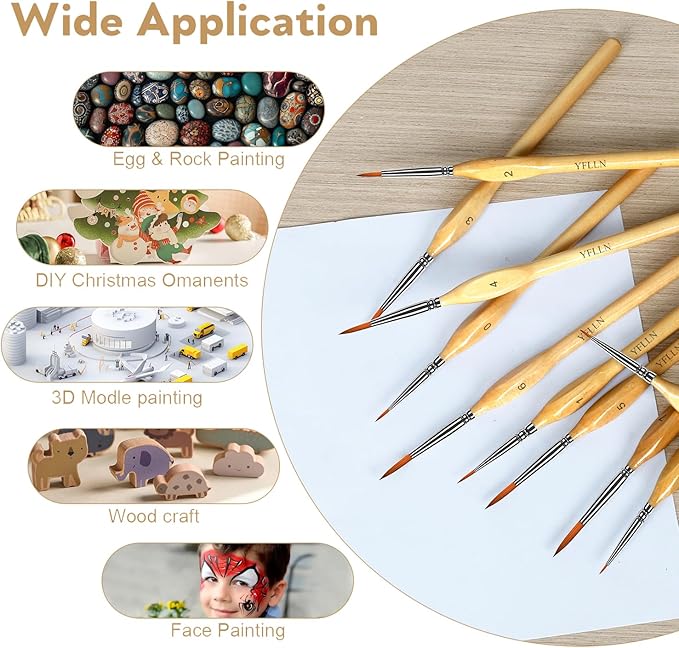 Miniature Paint Brushes Kit, Fine Detail Painting Brush Professional Tiny Paints Brush Set for Art Watercolor Oil Acrylic,Craft Models Rock Painting