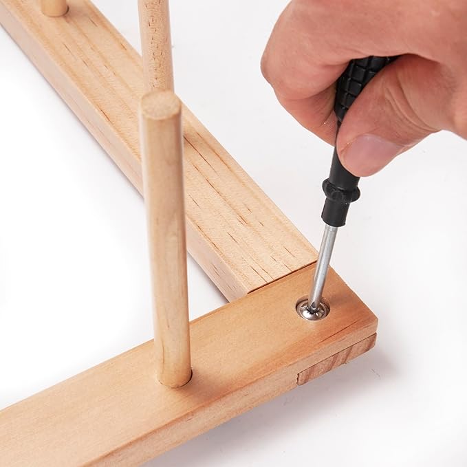 WILLOWDALE Wooden Warping Board,5.7 Yard Warping Frame for Weaving Loom Kit, Yarn Loom Knitting Kit, Wood Knitting Loom Kit for Adults, Adjustable Weaving Kit for Beginner, Arts & Crafts Supplies