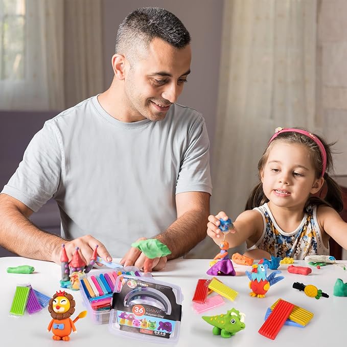 CiaraQ Polymer Clay Starter kit, Oven Baked Modeling Clay with Sculpting Tools, 36 Colors, 2.6 lbs