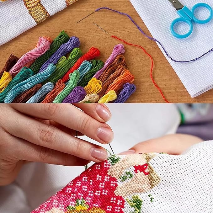 Cross Stitch Kits for Beginners,Owl Pattern Crossstitching Preprinted Kits DIY Needlepoint Embroidery Craft Kits 11CT 3 Strands-9.5×11 inch