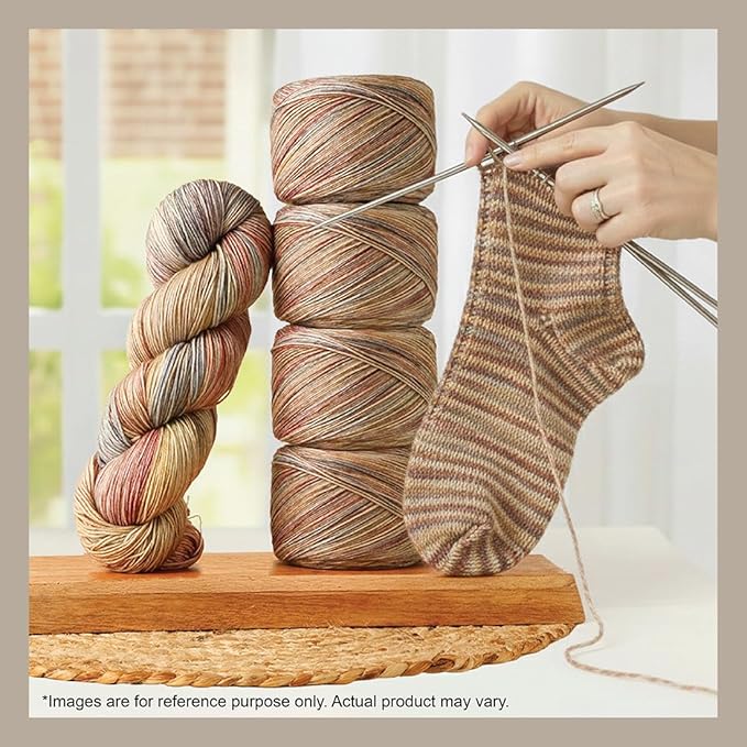 KnitPro Symfonie Hand Dyed Yarn | Extra Fine Merino Wool & Polyamide Blend for Knitting & Crocheting, Fingering Weight, Oeko-TEX Certified 400m, 100g Skein | Terra Variegated Moonlit Glow