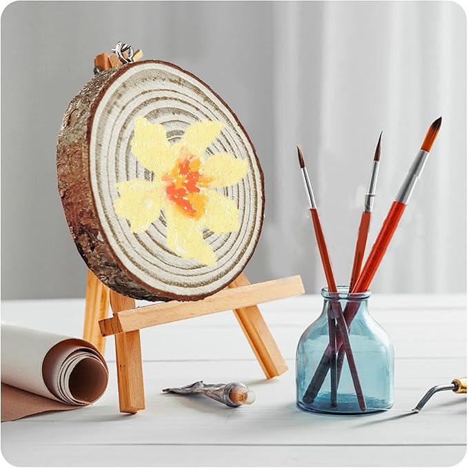 pson 20Pcs 4.5CM Wooden Round Keychain Blanks, Unfinished Smooth Wood Slices with Pre-Drilled Holes & Metal Key Rings for DIY Personalized Crafts, Ornaments & Decoration