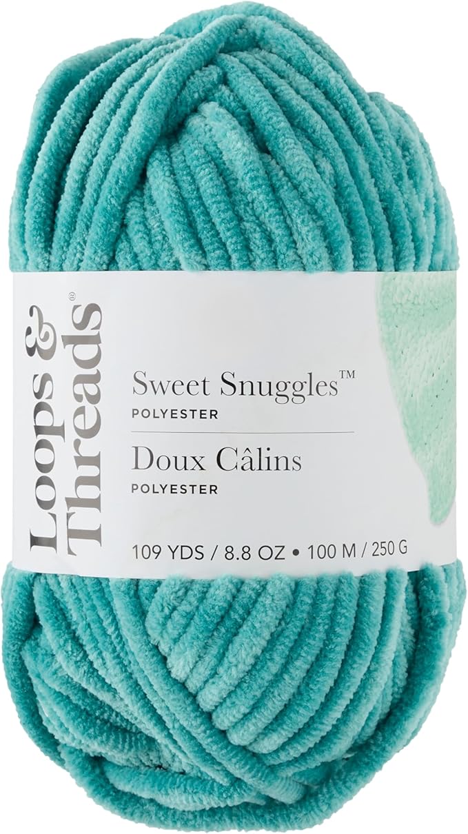 Loops & Threads Sweet Snuggles Yarn - Yarn for Knitting, Crochet, Weaving, and Arts & Crafts - Blue, Polyester, 8.8 oz