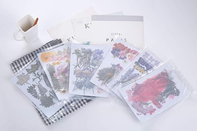 15 Types 48pcs Real Dried Pressed Flowers Leaf Plant Herbarium for DIY Resin Jewelry Making Floral Decors (Pink)