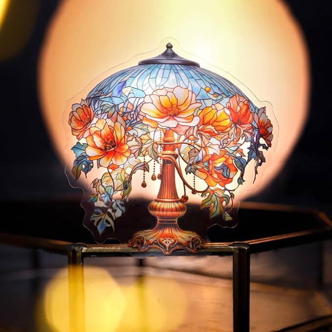 50 Pieces Vintage Lighting Aesthetic Stickers, PET Scrapbooking Decals for Bullet Journals, Planners, Card Making, Laptops, and Adult DIY Arts & Crafts (5 Pack)