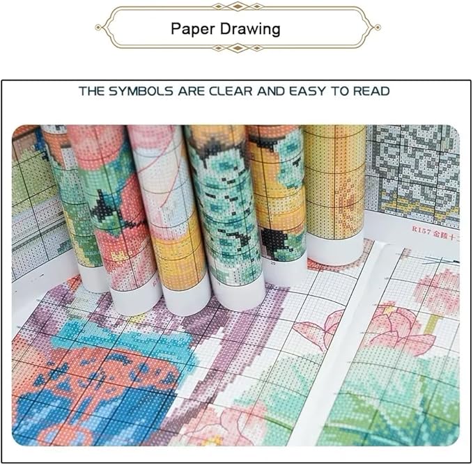 Threadhaven Cross-Stitch Kit 14CT Aida Counted Embroidery Complete Set with Fabric, Threads, Needles & Chart-Premium Beautiful Girls Design for Adults & Beginners- Girl with Tiger 14.5''×18.5''