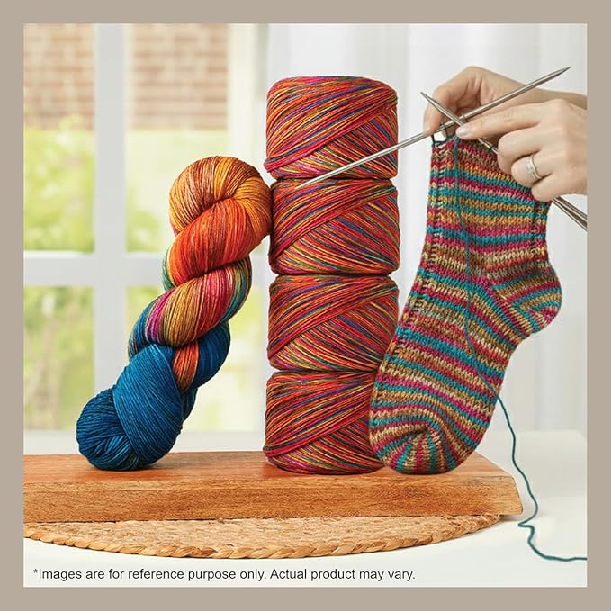 KnitPro Symfonie Hand Dyed Yarn | Extra Fine Merino Wool & Polyamide Blend for Knitting & Crocheting, Fingering Weight, Oeko-TEX Certified 400m, 100g Skein | Terra Variegated Dragon Vine