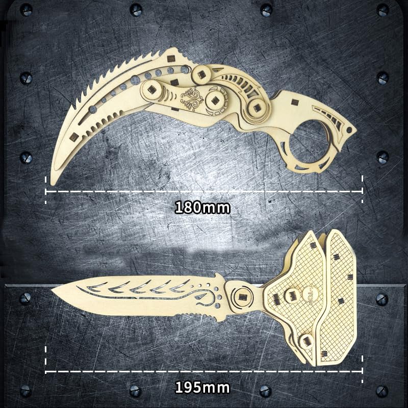 DIY Wooden Model Building Kit for Adults Handmade Craft Carpentry Model Creative Wooden Assembly Knife Model Unique Gifts for Adults - Image 5
