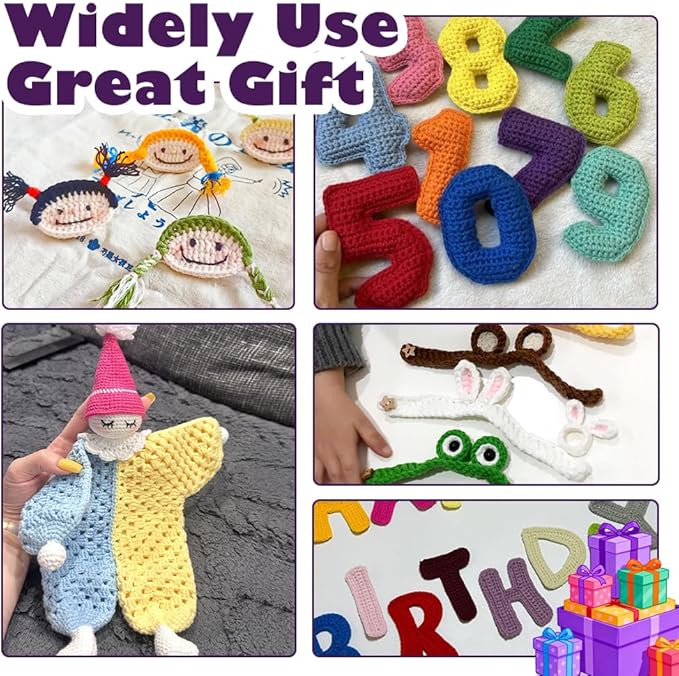 Lewhoo Crochet Kits for Beginner, 1312 Yards Acrylic Yarn Kit for Knitting and Crocheting, 25g×24 Yarn Bundles with Accessories