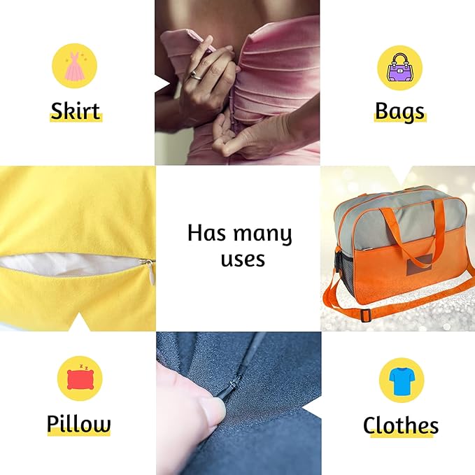 Zippers for Sewing, DOITEM 30pcs 22 Inch Invisible Multicolor Nylon Coil Zippers for Sewing and Crafts 15 Colors