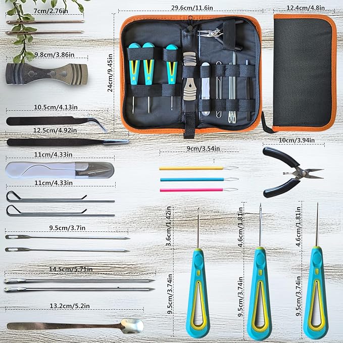 Candle Making Kit for Adults Beginners with Storage Bag, Candle Making Supplies Used for Punching and Inserting Candle Mold Wicks, Candle Making Tools Including Punching Needle with Hook and Large Eye