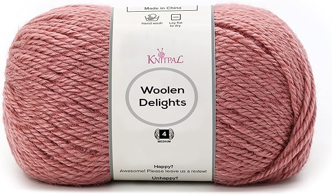 Woolen Delights Soft Wool Yarn for Crocheting, 3-Pack (522Yds / 300G), Free Patterns - #4 Medium Aran/Heavy Worsted Weight Wool Yarn for Knitting - Watermelon Pink