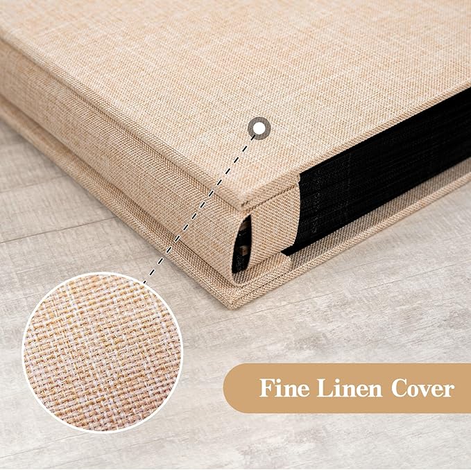 potricher Photo Album 4x6 1000 Photos Linen Cover Large Capacity Picture Albums for Family Wedding Anniversary Baby Vacation (Beige)
