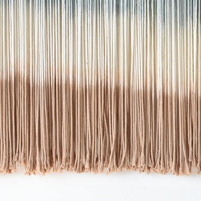 Large Macrame Wall Hanging Dip Dye Craftsmanship Fiber Yarn Wall Art Boho Wall Decor Home Decor 57''W x 35''L