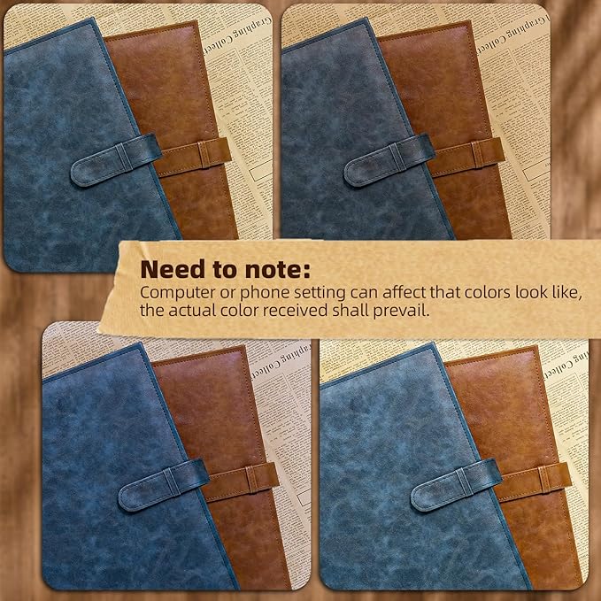 Vienrose 13x11 Inch 3 Ring DIY Scrapbook Album Gift Set, Faux Leather Cover Blank Scrapbooks Photobook with 30 Plastic Sleeves 60 Kraft Pages for Valentine Gift Wedding Family Anniversary DarkBrown