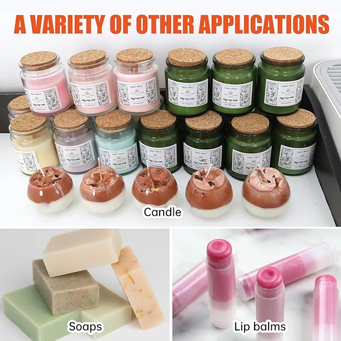 FAST MELT 10L Electric Wax Melter Kit for Candle Making, 30-110 ℃ Digital Temp Control, Easy-Pour Spout, Heat Gun, Gloves & Measuring Cup, Professional Home Candle Business Starter Equipment