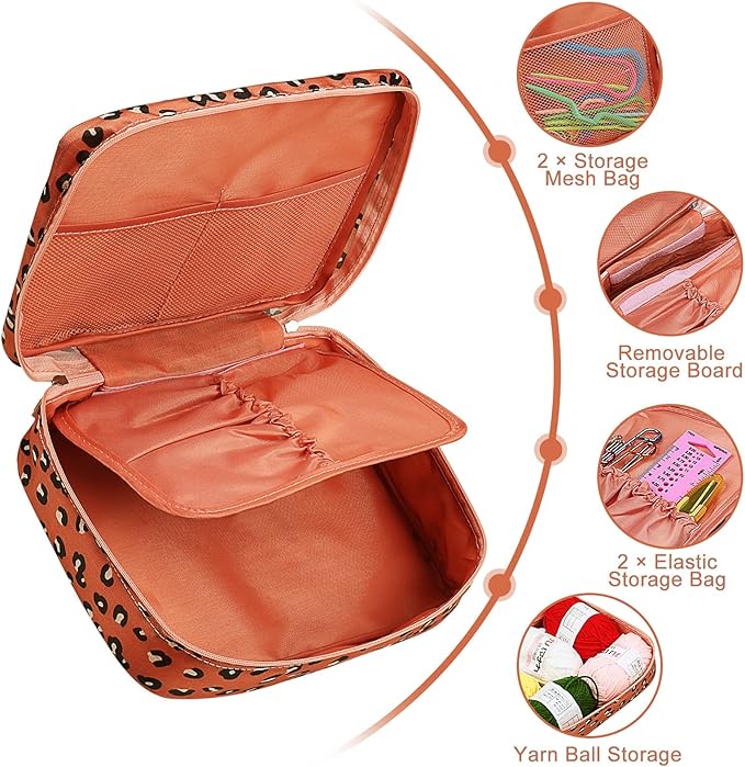 Coopay Crochet Kit Beginners Crochet Hook Set with Crochet Yarn,58PCS Portable Crochet Set Ergonomic Crochet Hooks Travel Knitting Crochet Supplies