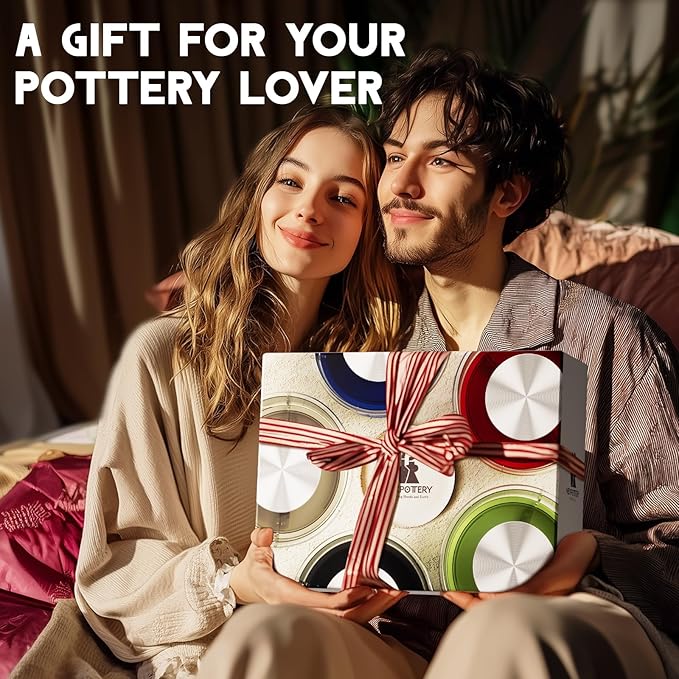 Catcrafter Pottery Wheel for Kids Adult and Beginners - Complete Pottery Set for Teens with 6" Turntable, 2.2lb Clay, Art Supplies Sculpting Tools, Christmas Craft Gifts for Teens Adults (Blue)