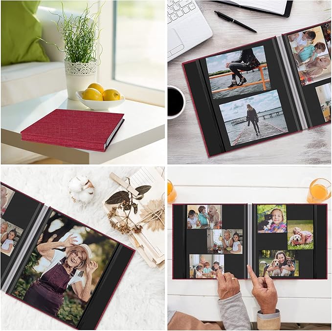 Zesthouse Photo Album Self Adhesive Pages, 60 Pages Magnetic Scrapbook Albums with Sticky Page, Photos Album Holds 8x10 & 5X7 & 4x6 & 6x8 & 3x5, Large Picture Book Ideal Gift for Family Wedding Baby