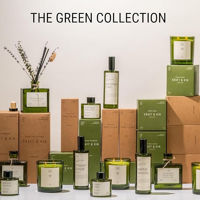 Craft & Kin Reed Diffuser with Dried Flowers | 5 oz White Peony & Tuberose Scented Holiday Reed Diffusers for Home, Bathroom | Scent Sticks | Elegant Fragrance Home Decor for Men & Women