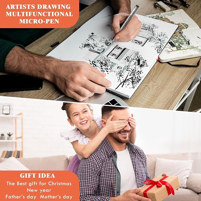 Brusarth Extra Fine Point Writing Pens: 3 Pack, 0.25mm, Black Micro-Pen Fineliner Waterproof Archival Ink Pens for Art Watercolor, Sketching, Anime, Manga, Design for Beginners & Artists