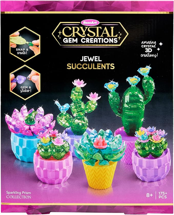 Crystal Gem Creations Jewel Succulents Kit by RoseArt, 175+ Pieces, Great for Adults, Tweens and Children Ages 8+