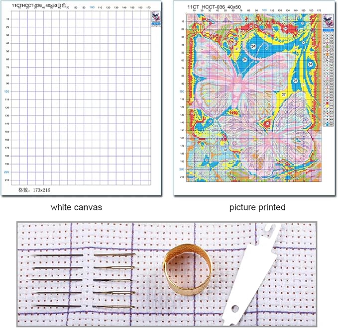 Redxing Stamped Cross Stitch Kits Full Range of Embroidery Starter Kits- Needlepoint Counted Cross Stitch Kits for Beginner Adults 11CT Printed Embroidery Kit-Sunset Afternoon Tea 18x18 inchs