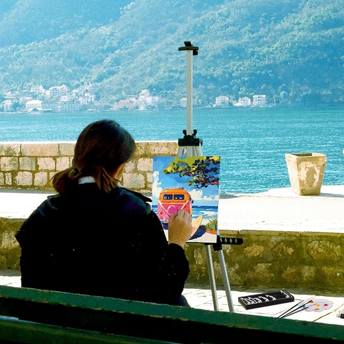 Cholemy 36 Pcs Valentine Paint and Sip Kit for Adults 8''x10'' Pre Drawn Canvas for Painting DIY Afro Acrylic Painting Kit Wood Easel Brushes Date Night Bulk for Party Gifts(Hawaii)