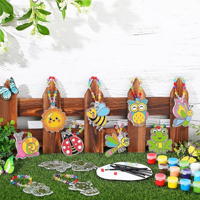 WinnerWhy 30 Sets Spring Suncatchers Window Art Kits, Vibrant DIY Sun Catchers Bulk Crafts Paint Your Own Window Ornaments for Adults Home Birthday Activity Project Decor