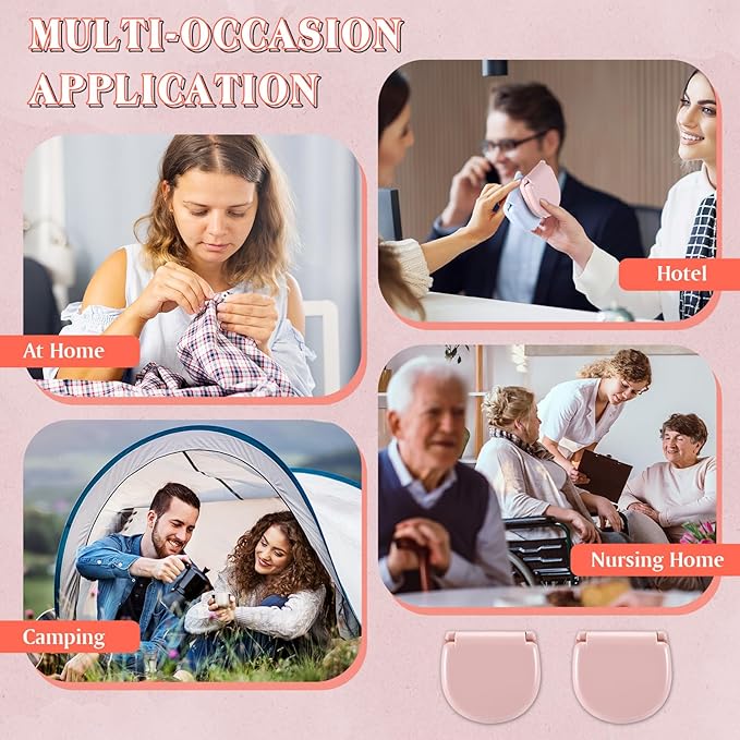 Yuxung 10 Pcs Mini Travel Sewing Kit Portable Emergency Repair Kit Mini Sewing Box with Threads Scissors Needles DIY Supplies for Beginner Traveler Hotel Charity(Light Pink)